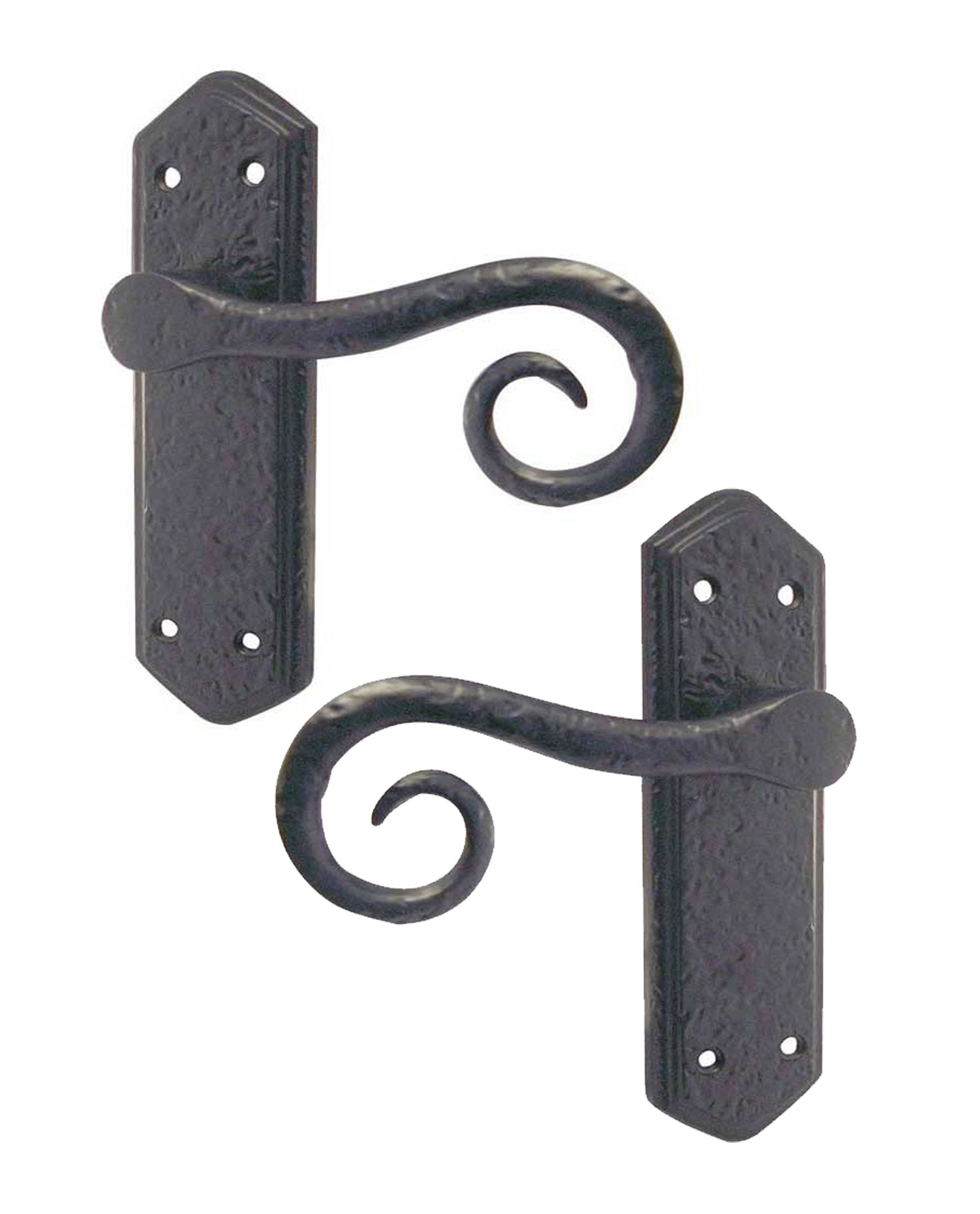 Royal Victorian Scroll Style Cast Iron Door Handles Without Keyhole (401)